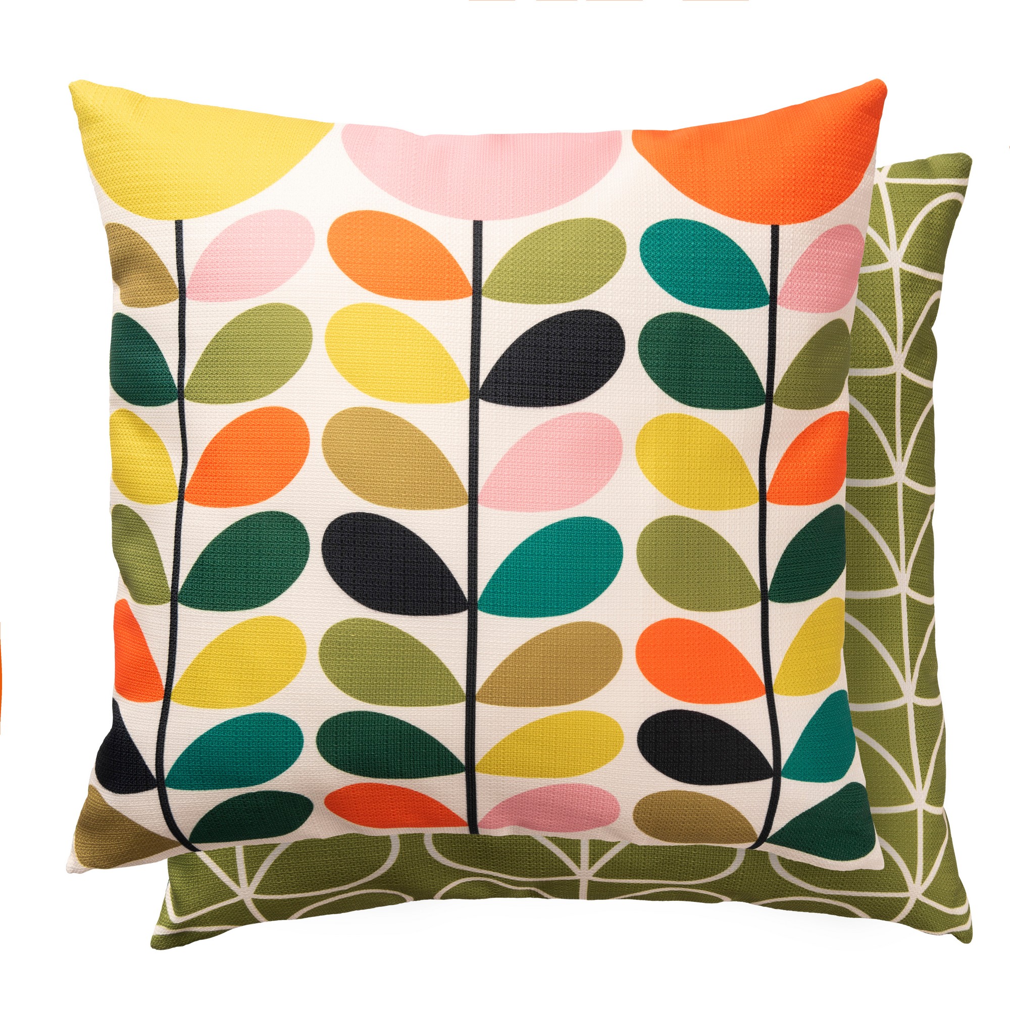 Happy Stem Floral Indoor Outdoor Cushion By Orla Kiely In Multicolour